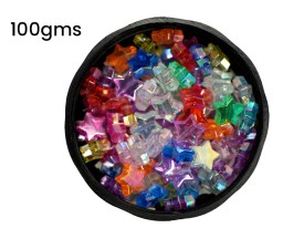 Cuentas plasticas estrellas multicolor nacarada 